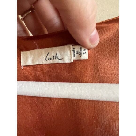 Lush womens rust layered fringe dress XS - Picture 3 of 16